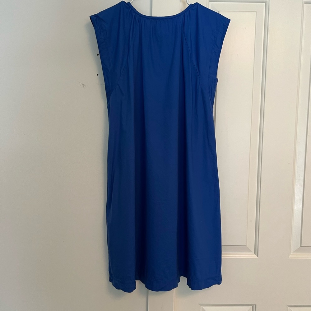 Petite Flutter Sleeve Split Neck Swing Dress - image 5